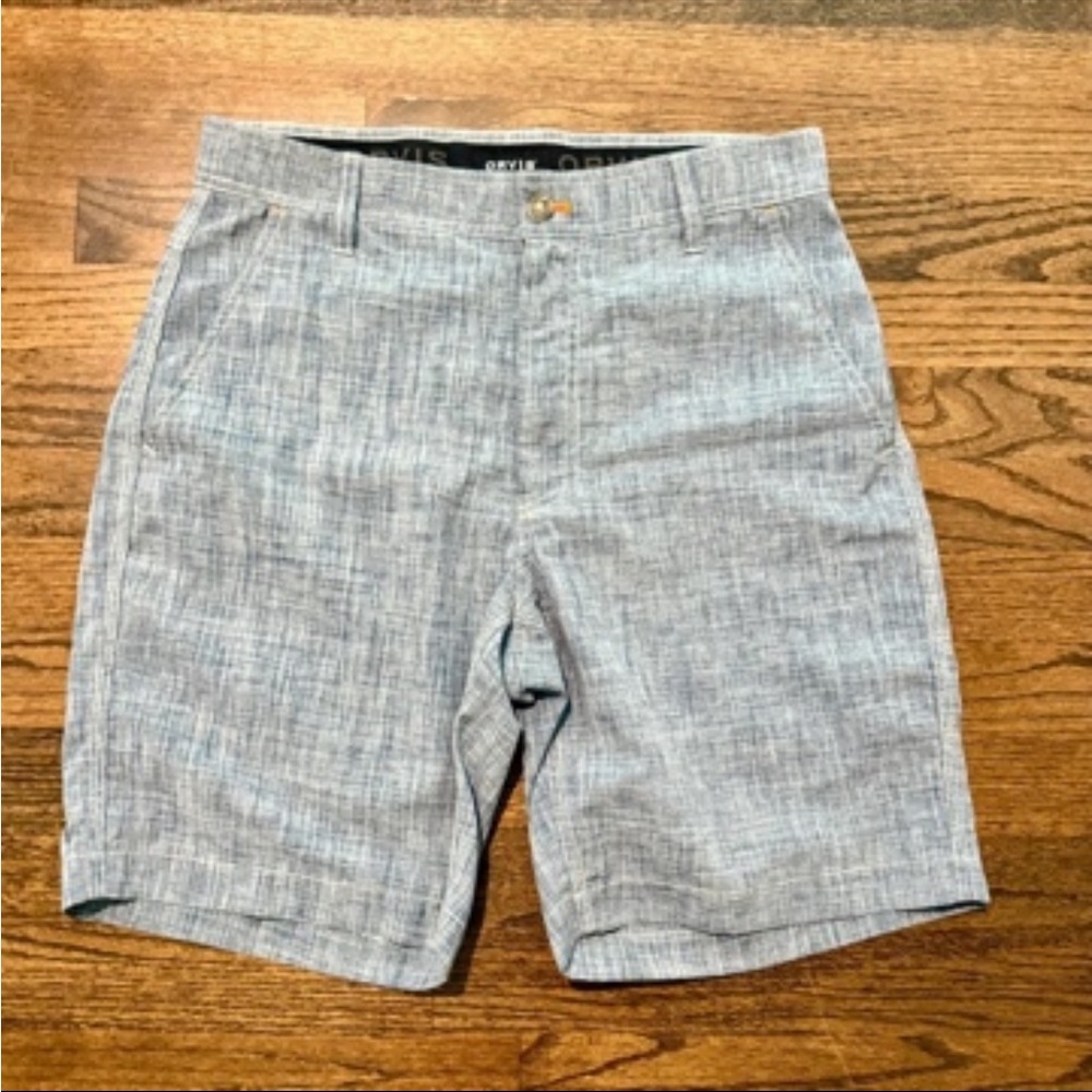 Orvis Men's Light Heather Blue Flat-Front Shorts